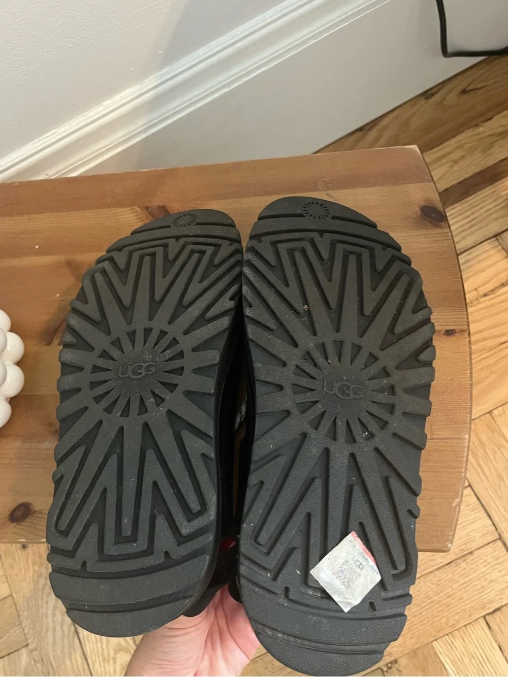 UGG Golden Glow Black Platform Lace-Up Sandal - Women Sz 8
